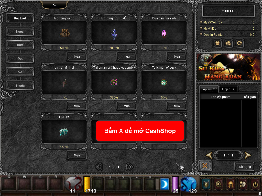 Chức năng chính của Game MU Thiên Ma